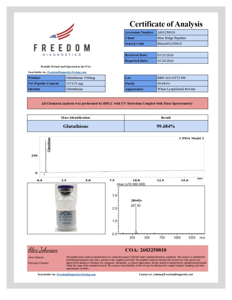 coa glutathione 1500mg